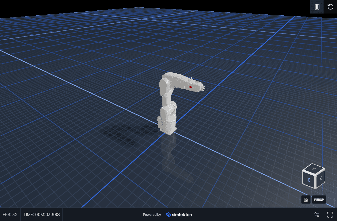 Robot arm in the Simtekton viewer